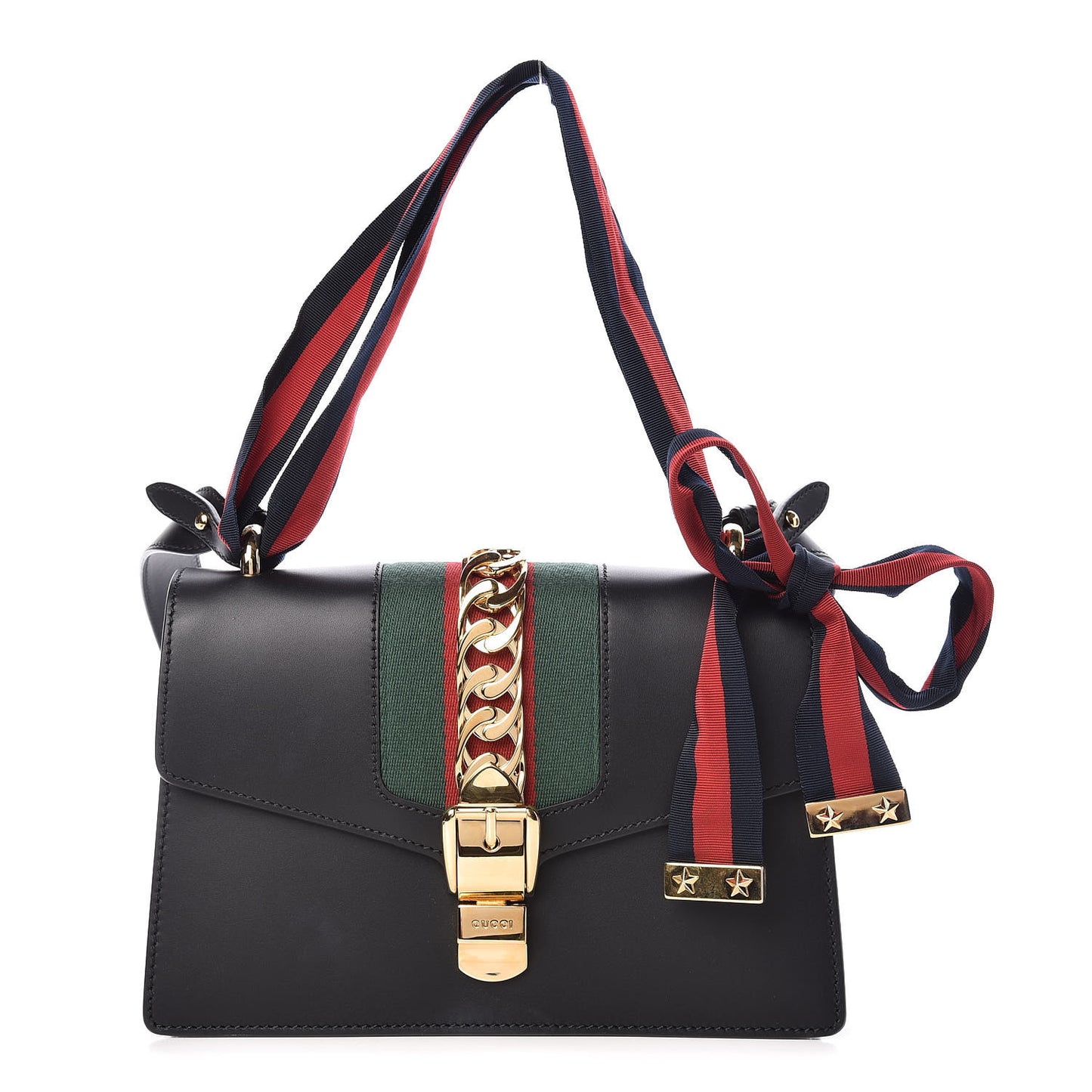 Calfskin Small Sylvie Shoulder Bag Black