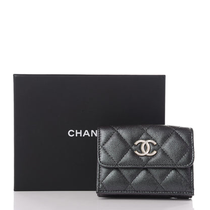 Chanel Iridescent Caviar Quilted Double Flap Wallet Black 8 of 8