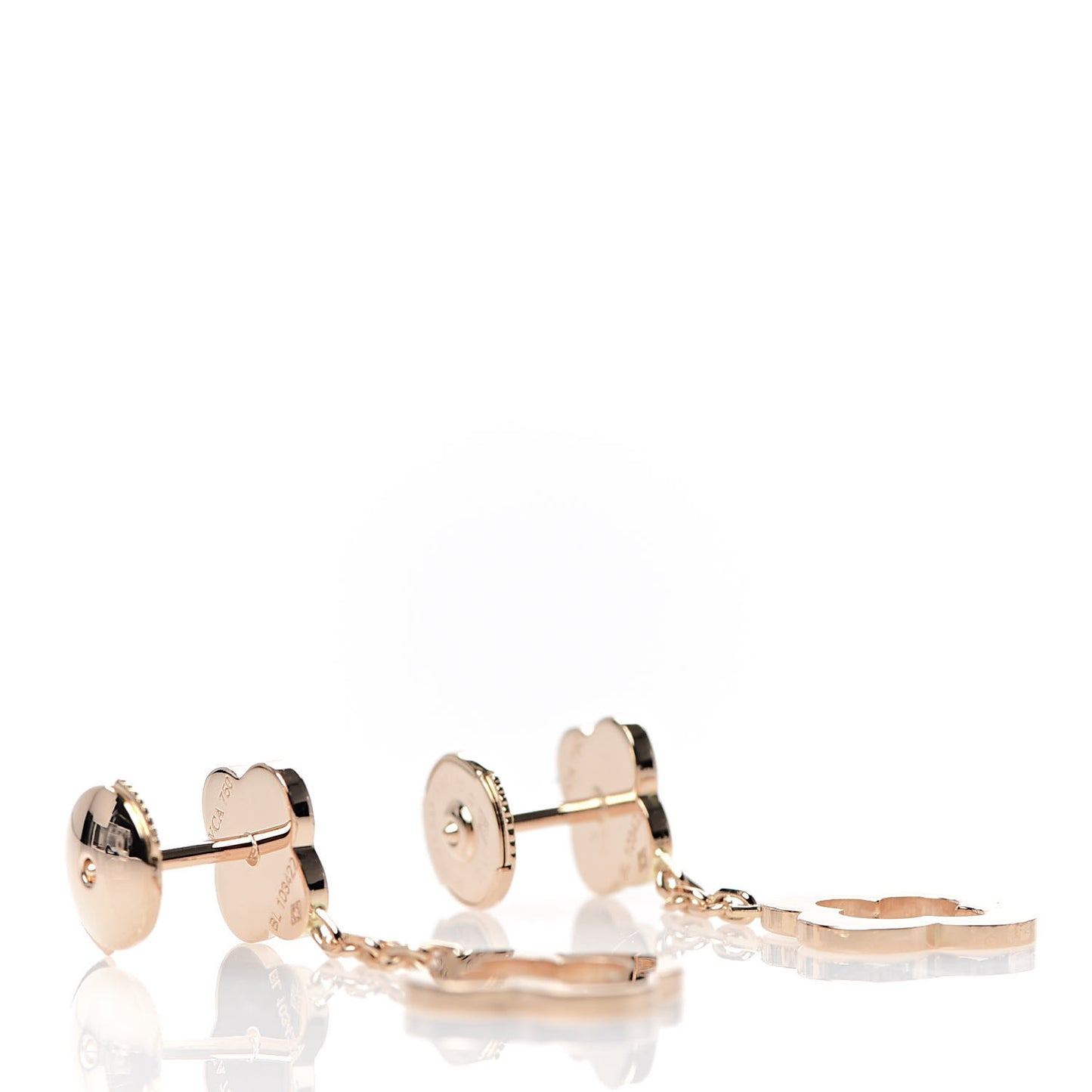 18K Rose Gold Byzantine Alhambra Drop Earrings