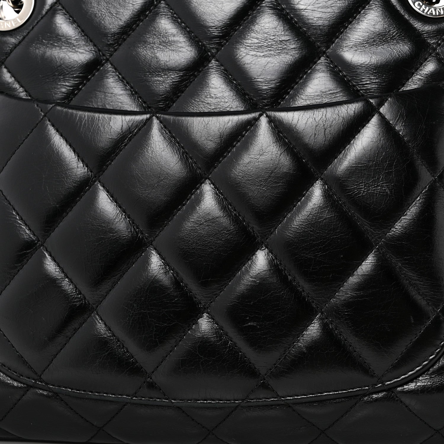 Chanel Glazed Calfskin Quilted Small CC Delivery Tote Black 14 of 15