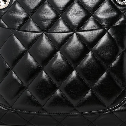 Chanel Glazed Calfskin Quilted Small CC Delivery Tote Black 14 of 15