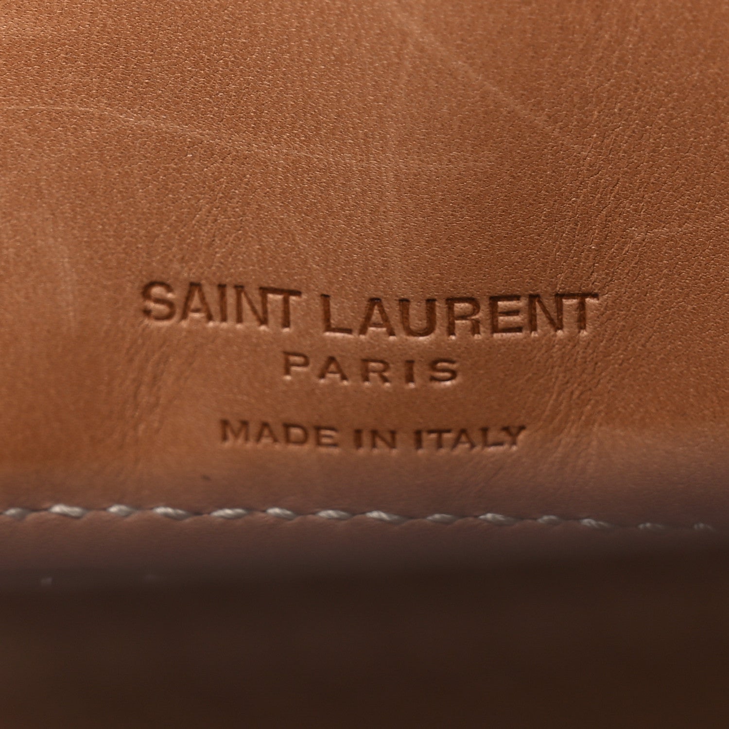 Saint Laurent Calfskin Woven Wood Baby Sac De Jour Vintage Brown 9 of 17