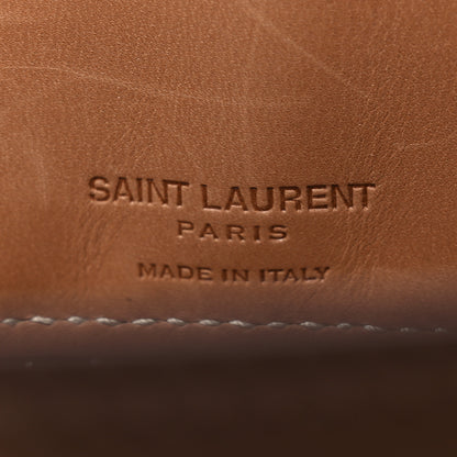 Saint Laurent Calfskin Woven Wood Baby Sac De Jour Vintage Brown 9 of 17