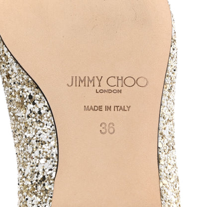 Jimmy Choo Glitter Fabric Gala Viola Flats 36 Moon Sand 6 of 8
