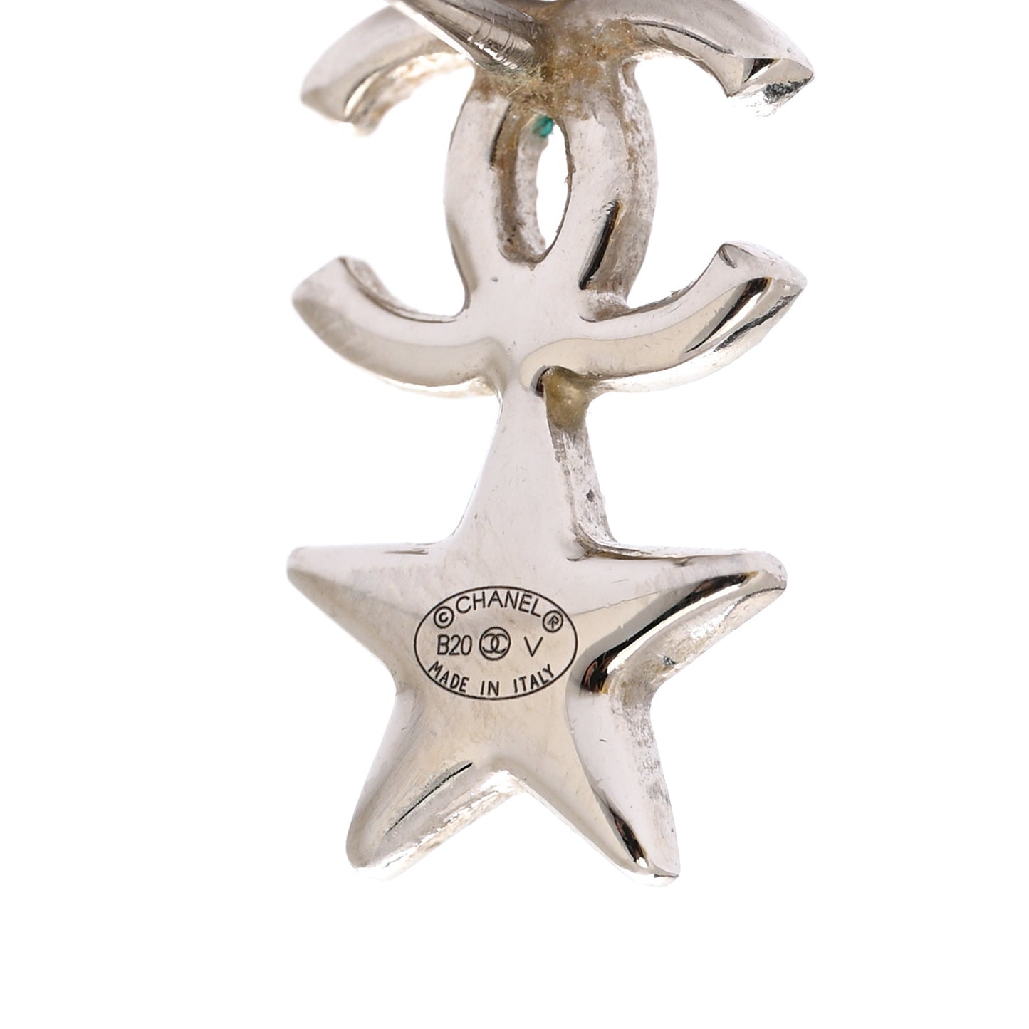 Crystal CC Starfall Drop Earrings Silver
