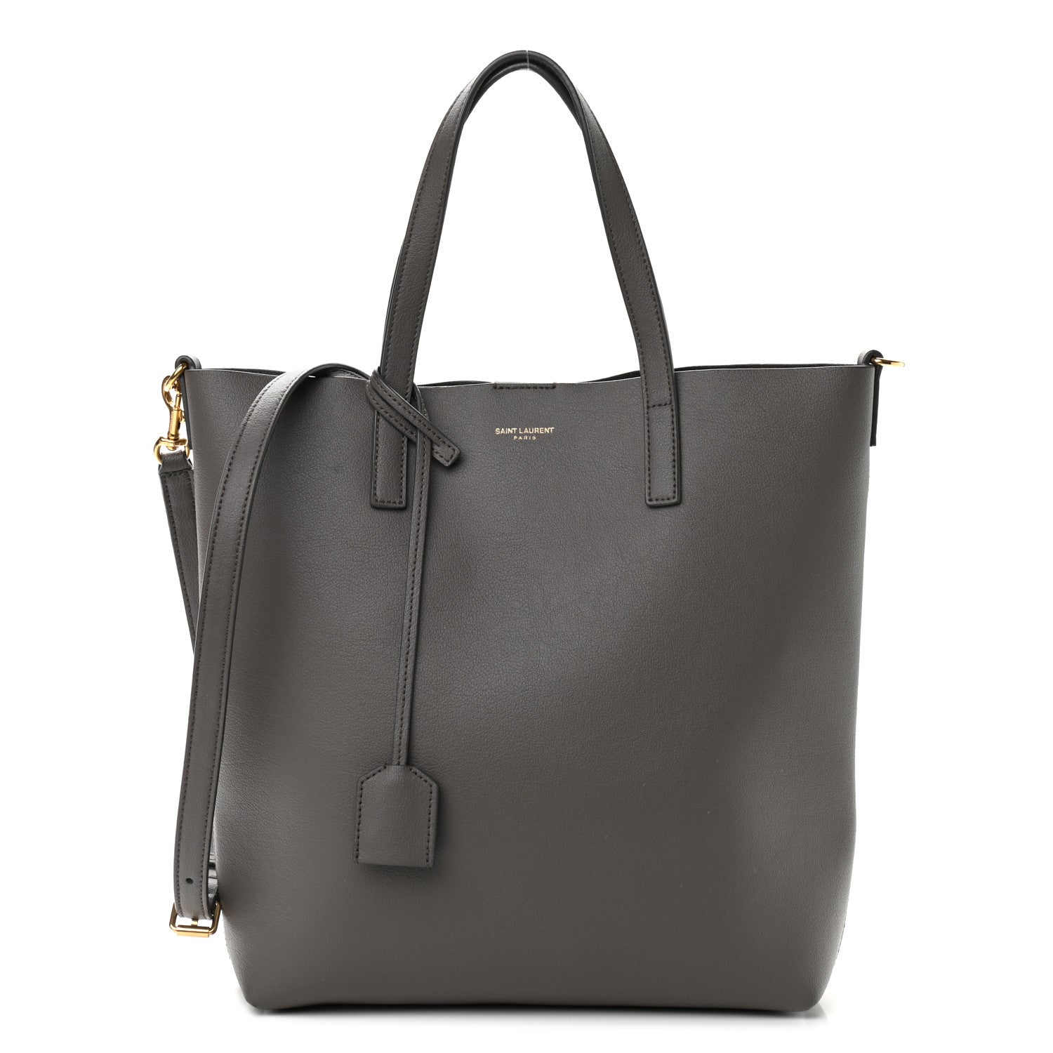Saint Laurent Calfskin Toy Shopping Tote Earth Grey 1 of 12