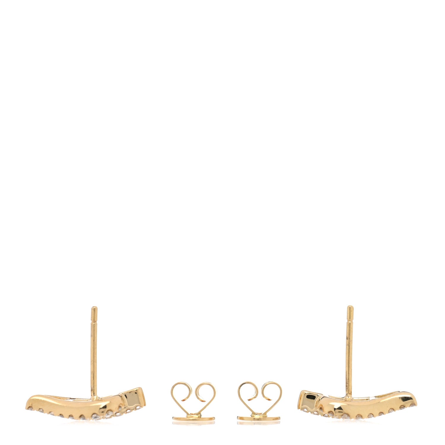 Anita Ko 18K Yellow Gold Diamond Small Palm Leaf Stud Earrings 3 of 5
