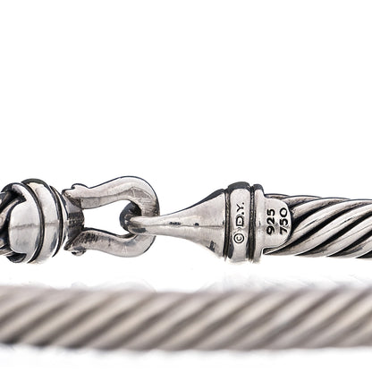 David Yurman Sterling Silver 18K Yellow Gold 5mm Cable Classic Buckle Bracelet 4 of 6
