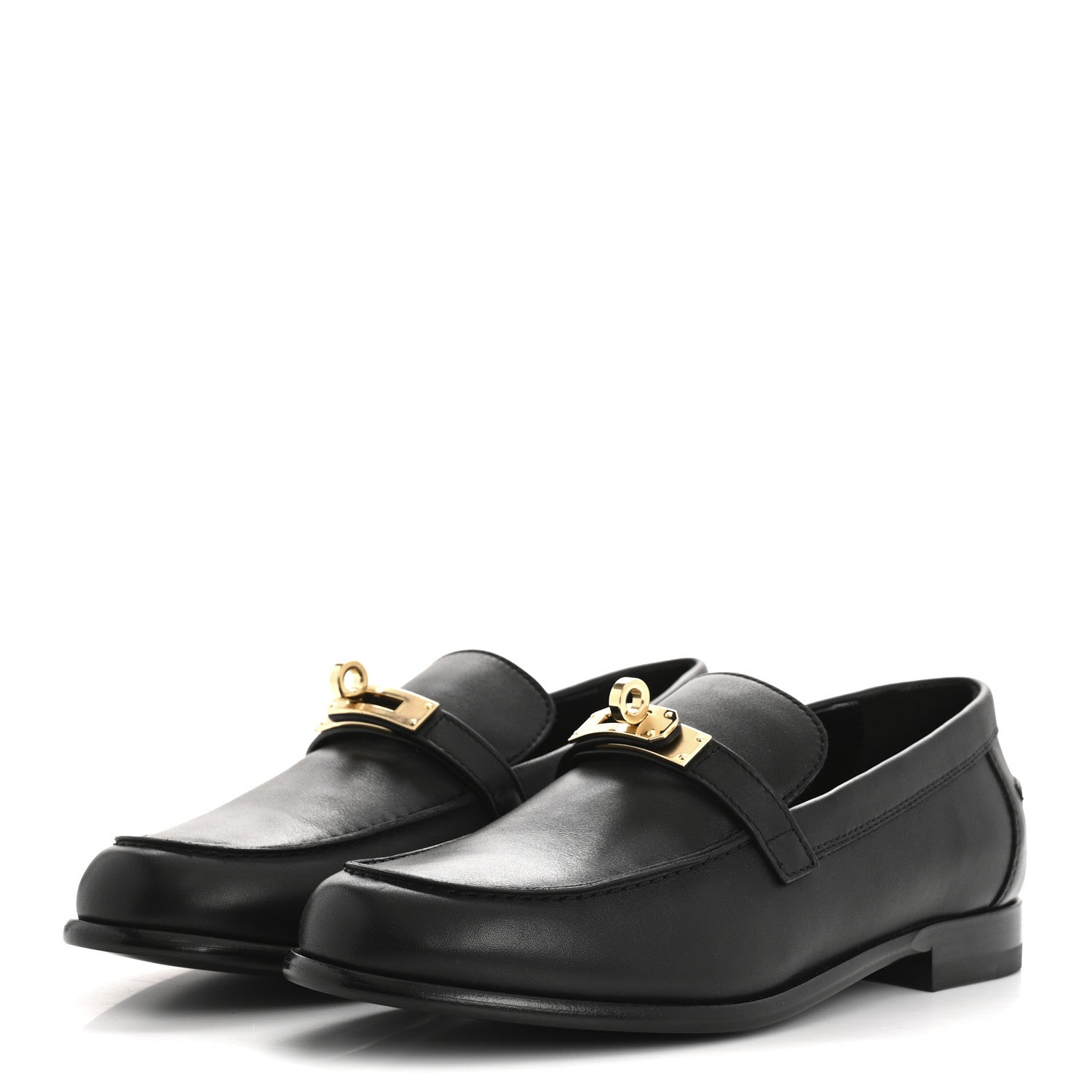 Hermes Calfskin Womens Destin Loafer 38 Black 4 of 10