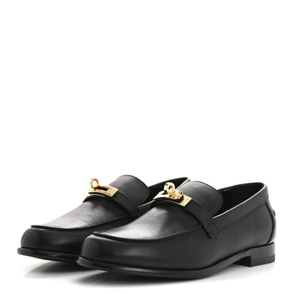 Hermes Calfskin Womens Destin Loafer 38 Black 4 of 10