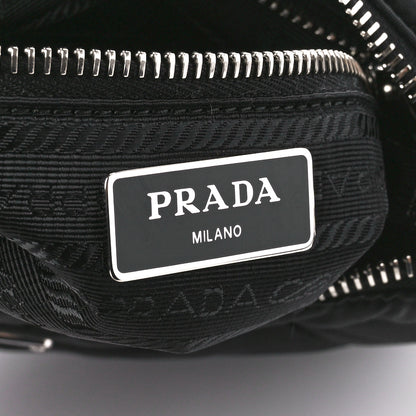 Prada Re-Nylon Triangle Padded Patchwork Shoulder Bag Black 6 of 11