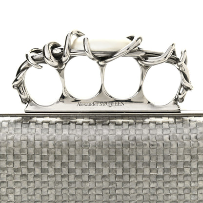 Alexander McQueen Metallic Knucklebox Clutch Silver 6 of 13