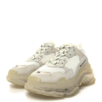 Balenciaga Fabric Mesh Clear Sole Womens Triple S Sneakers 39 White 3 of 8