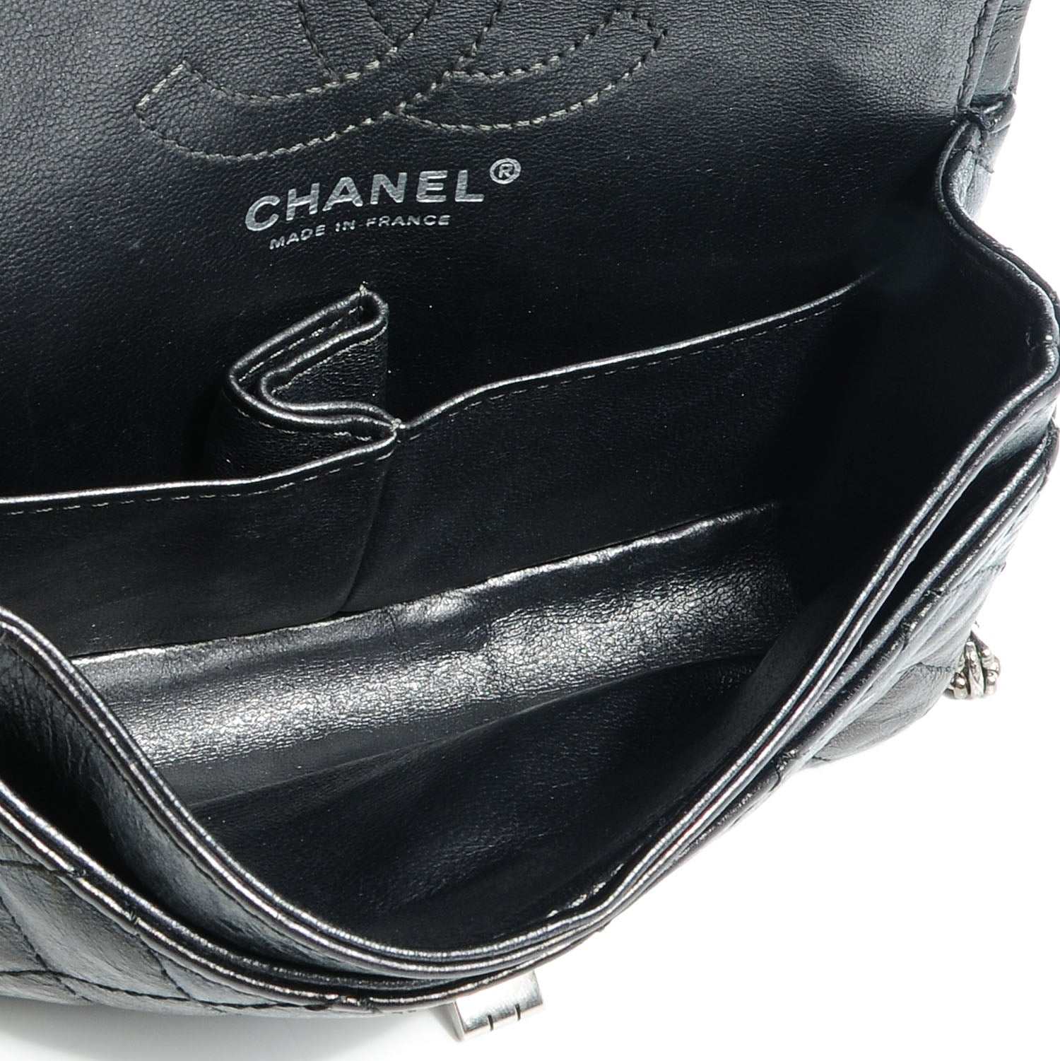 Chanel Glazed Calfskin 2.55 Reissue 224 Flap Black 7 of 8