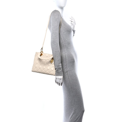 Christian Dior Lambskin Cannage Medium Lady Dior Beige 2 of 16