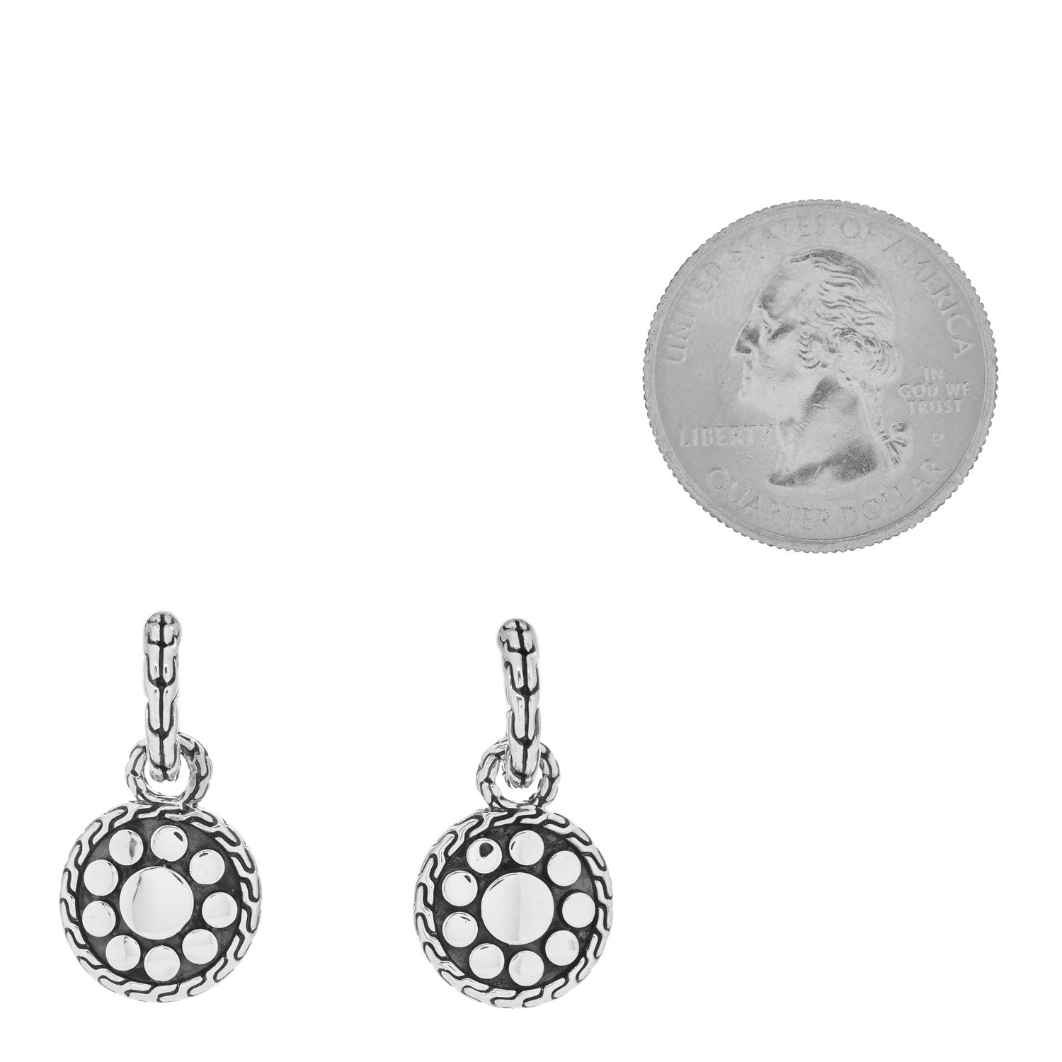 John Hardy Sterling Silver Dot Door Knocker Drop Earrings 2 of 4