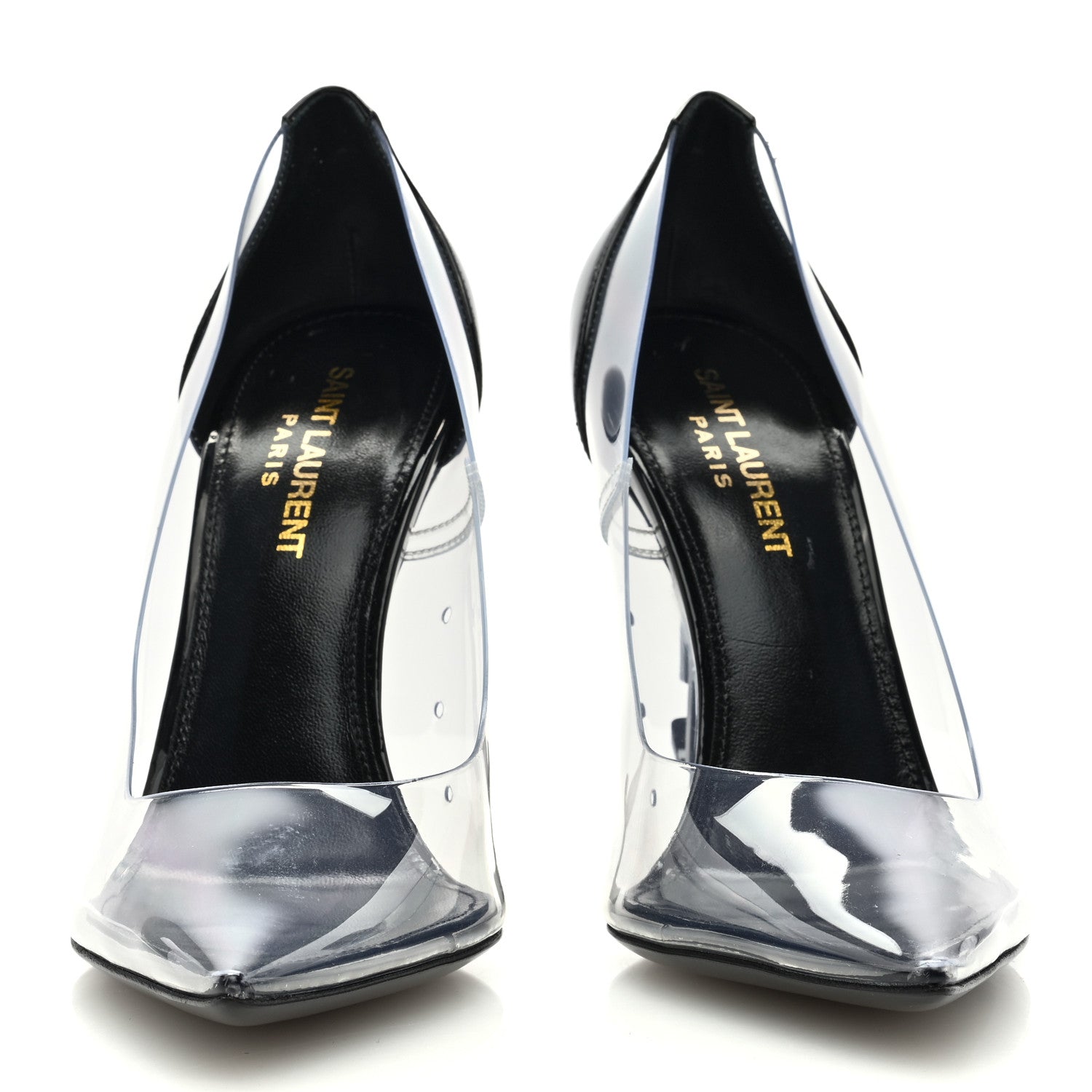 Saint Laurent Patent Calfskin PVC Opyum 110 Pump 37 Black Transparent 2 of 8