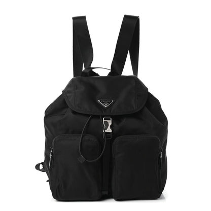Prada Tessuto Nylon Saffiano Vela Backpack Black 1 of 9