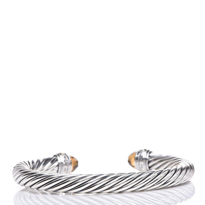 David Yurman Sterling Silver 14K Yellow Gold Citrine 7mm Cable Classics Bracelet 3 of 5