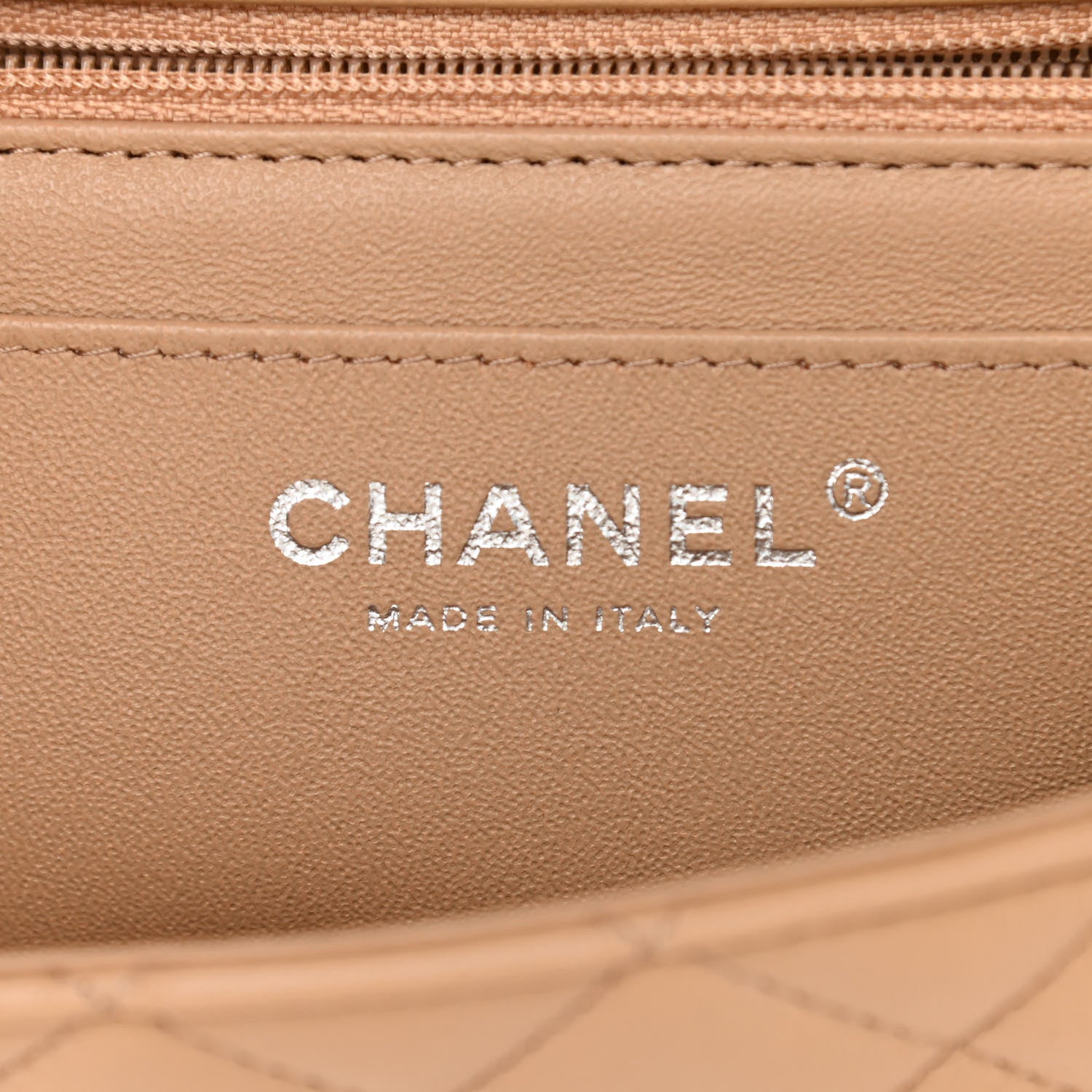 Chanel Lambskin Quilted Mini Rectangular Flap Beige 6 of 10