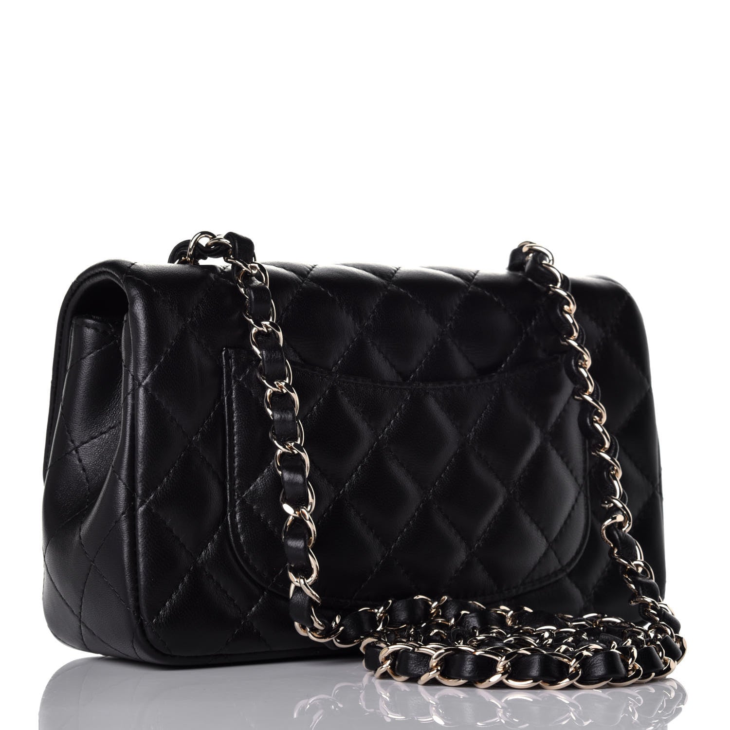 Chanel Lambskin Quilted Mini Rectangular Flap Black 3 of 9