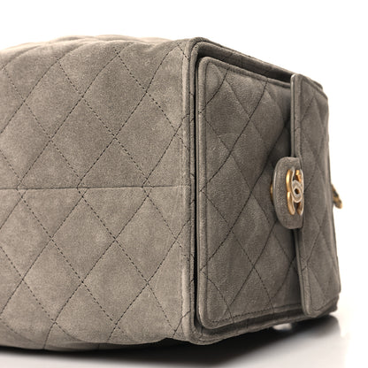 Chanel Suede Quilted Medium Chanel 25 Handbag Dark Grey 10 of 10