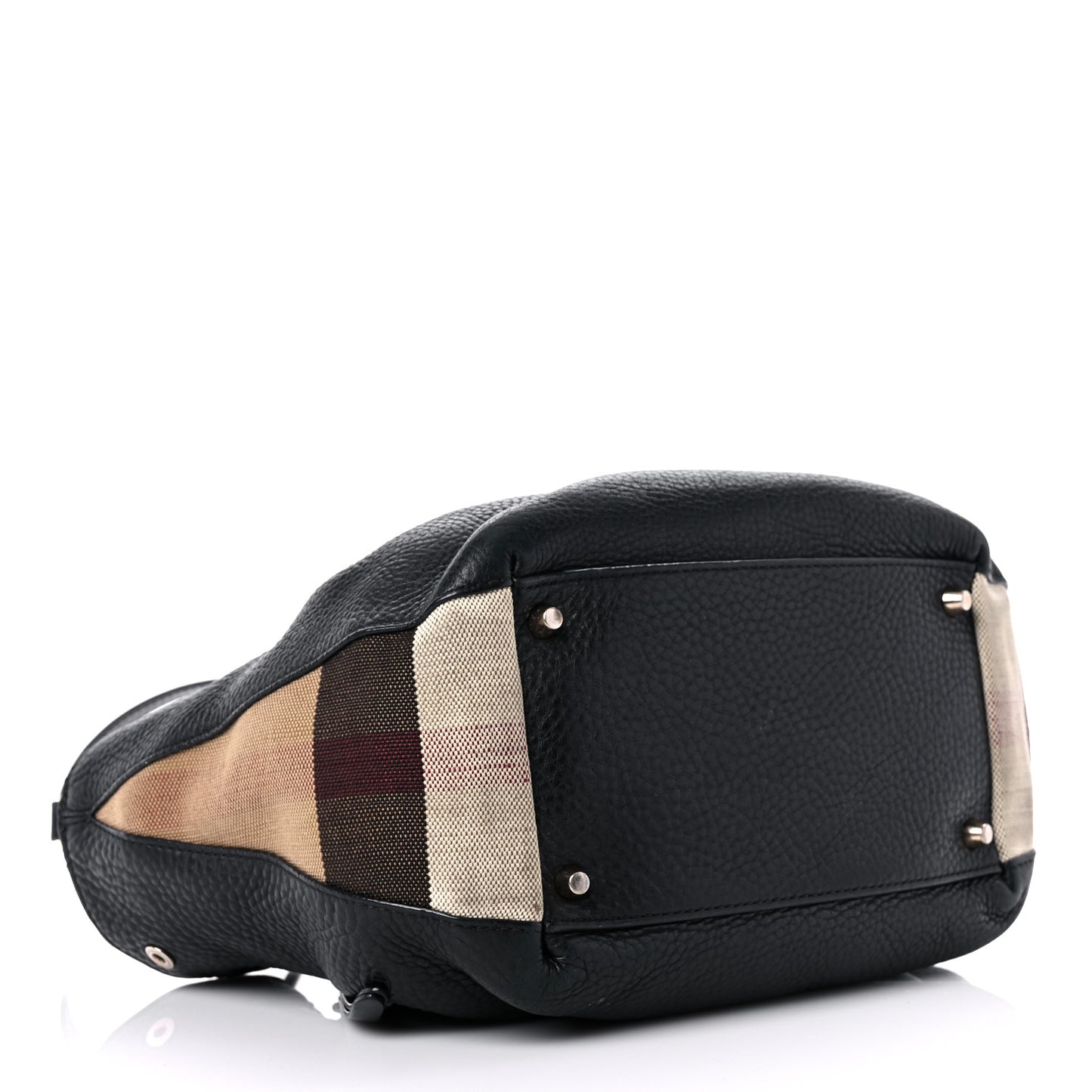 Grainy Calfskin House Check Small Maidstone Black