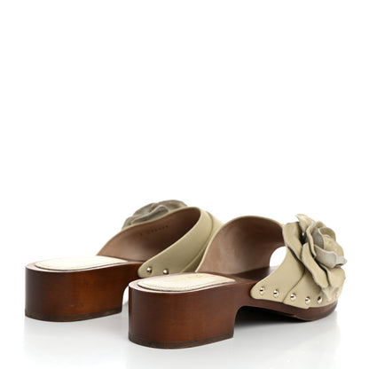 Chanel Calfskin Camellia Clogs 41 Light Beige 4 of 9
