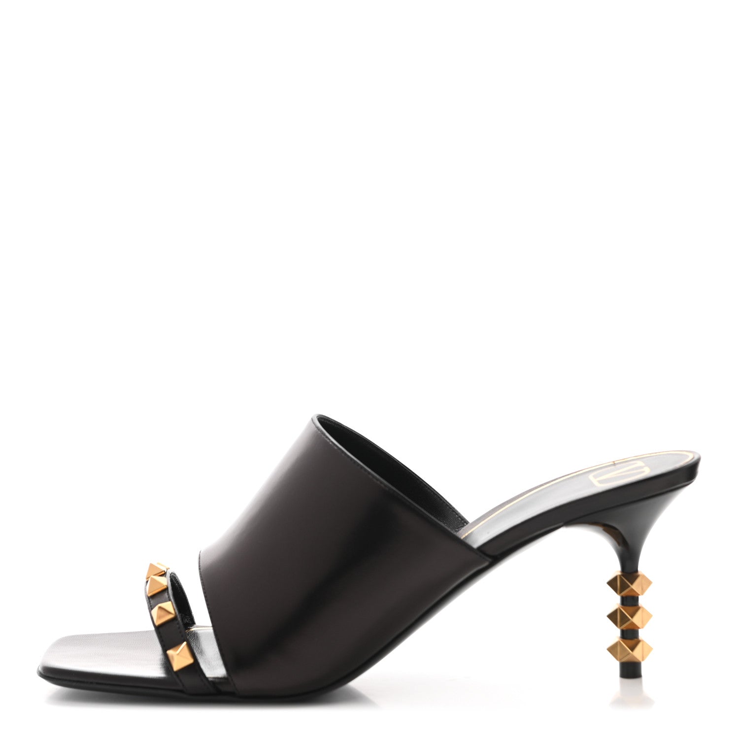Valentino Garavani Nappa Rockstud Tower Heel Mules 39.5 Black 1 of 8