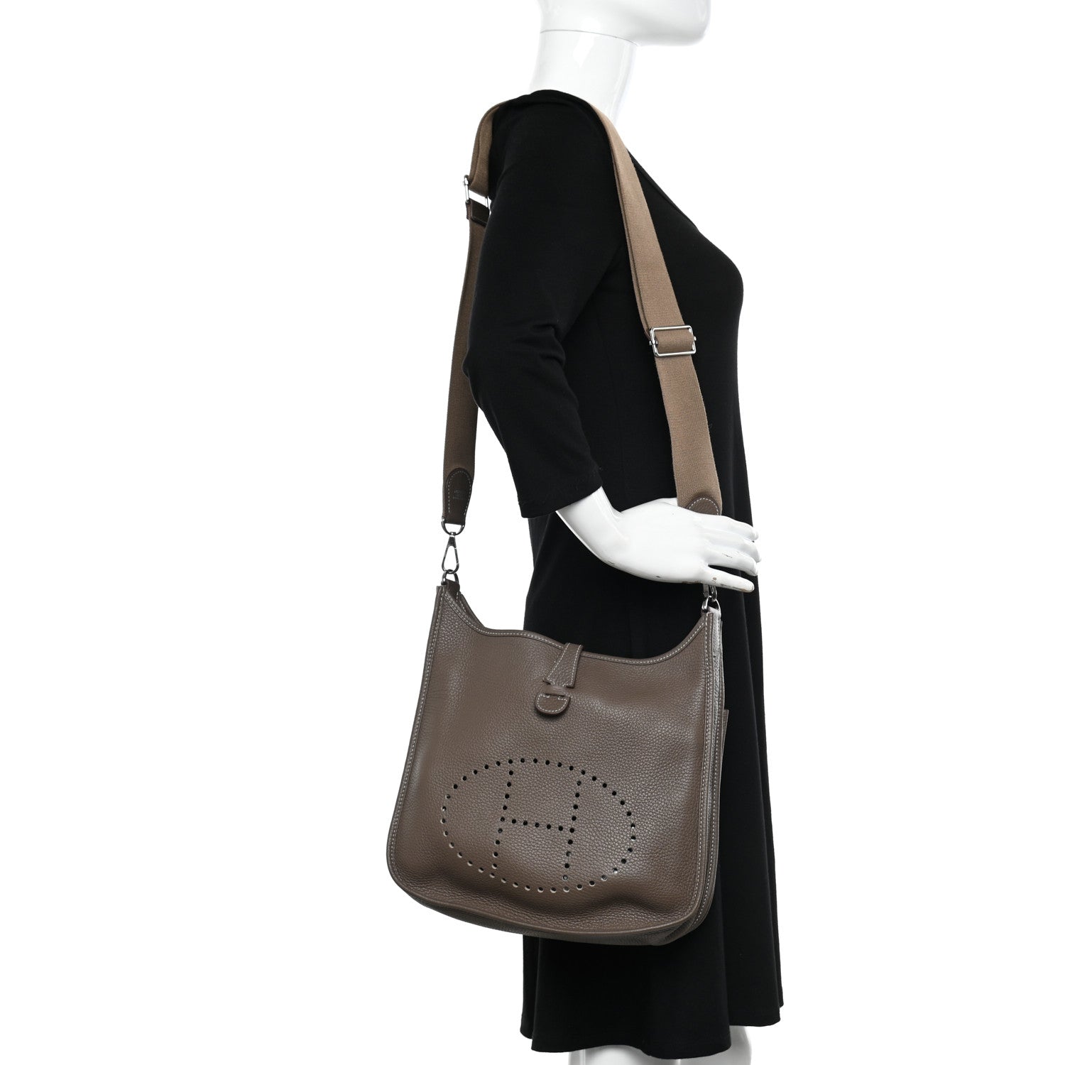 Hermes Taurillon Clemence Evelyne III PM Etoupe 2 of 10