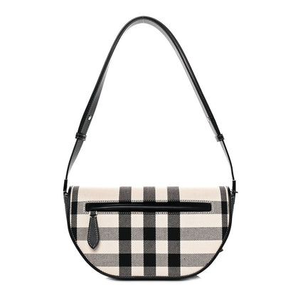 Burberry Canvas Calfskin Check Small Olympia Beige 1 of 8