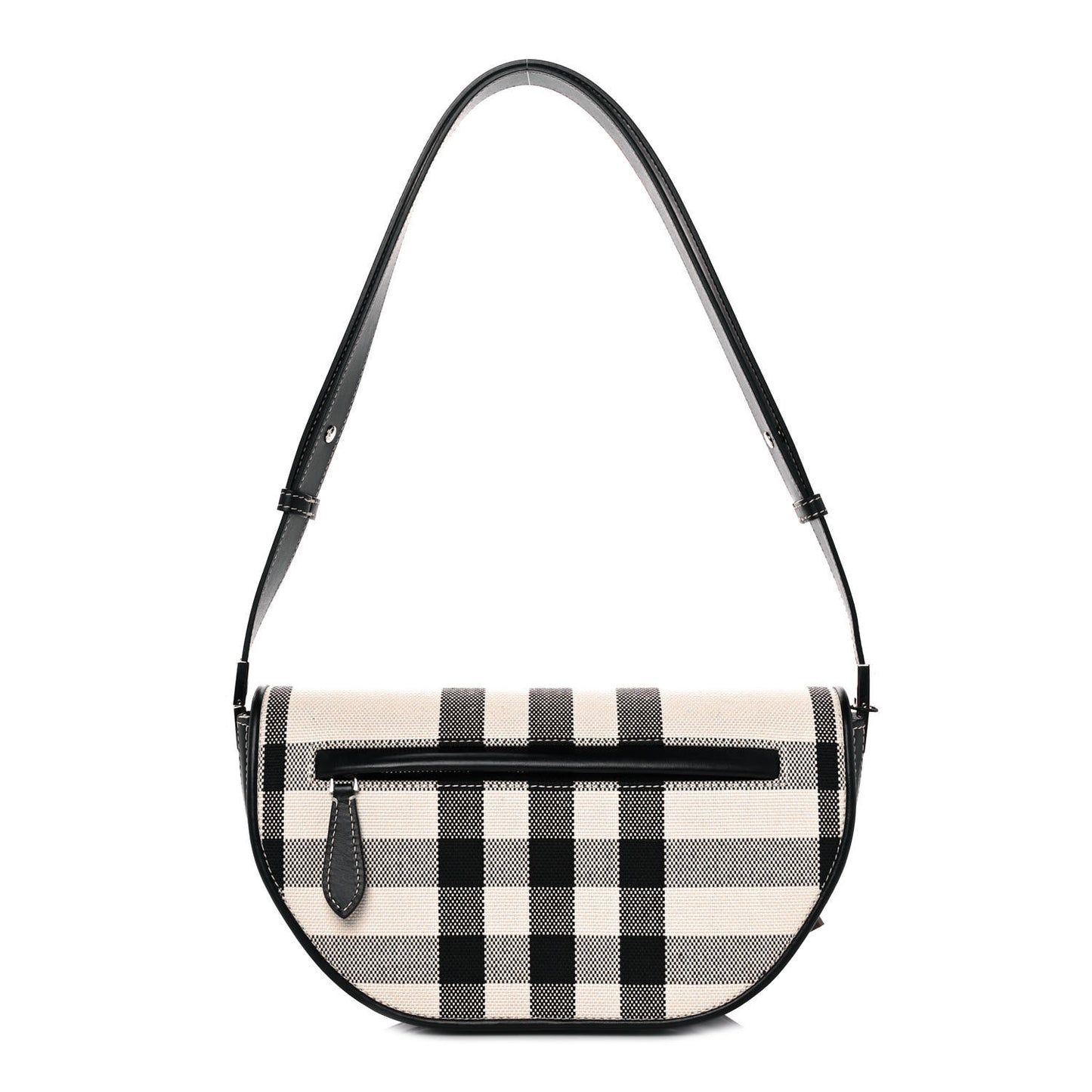 Canvas Calfskin Check Small Olympia Beige