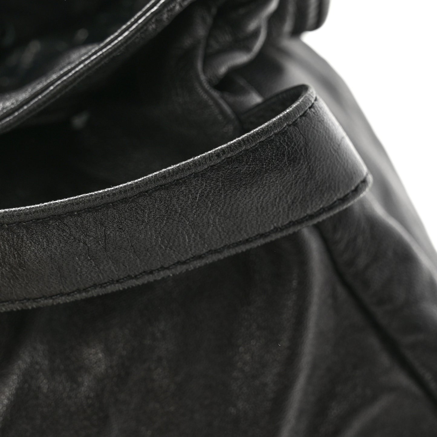 Lambskin Drawstring Bag Black