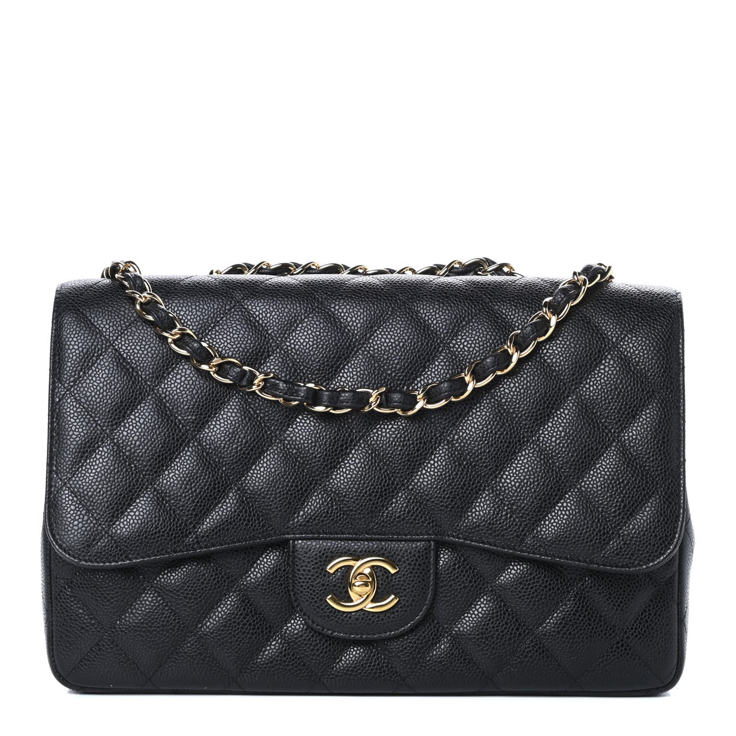 Caviar Quilted Jumbo Single Flap Black