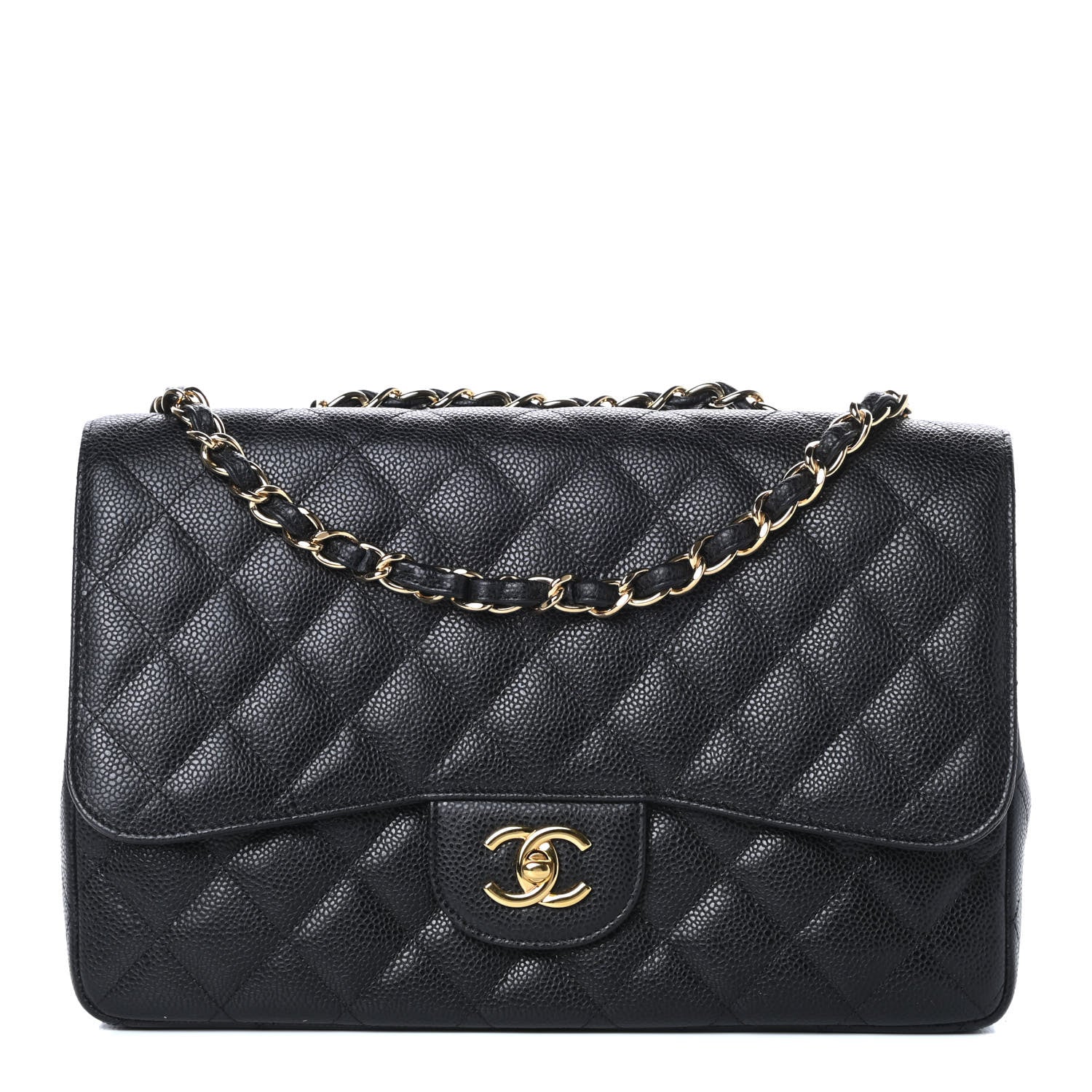 Chanel Caviar Quilted Jumbo Single Flap Black 1 of 13