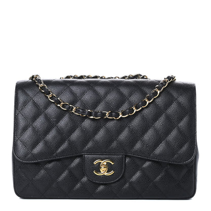 Chanel Caviar Quilted Jumbo Single Flap Black 1 of 13
