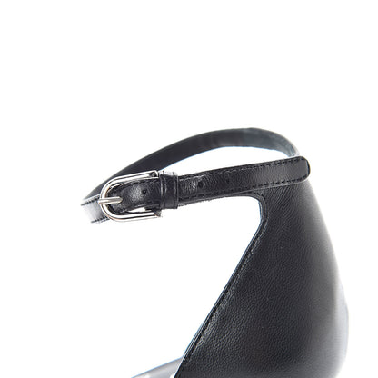 Chanel Lambskin Grosgrain Open Toe Pearl Sandal Heels 36 Black 9 of 12