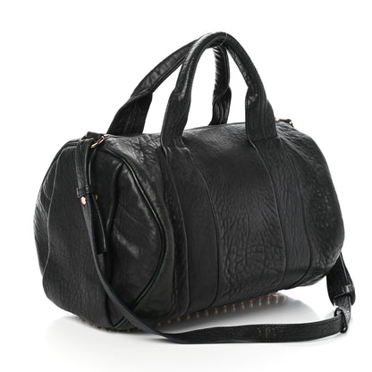 Alexander Wang Pebbled Lambskin Rocco Black Rose Gold Hardware 3 of 9