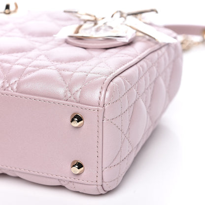 Christian Dior Metallic Lambskin Cannage Mini Lady Dior Lotus 9 of 10
