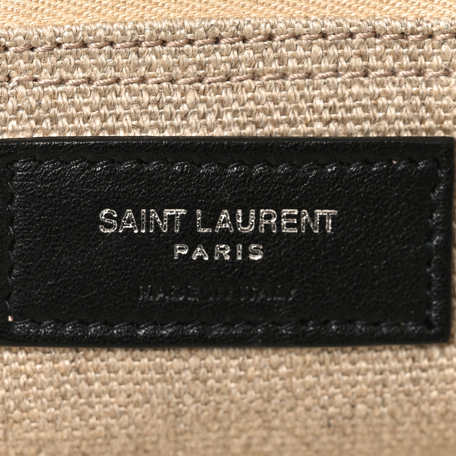 Saint Laurent Linen Calfskin Rive Gauche Tote Optic White 6 of 10