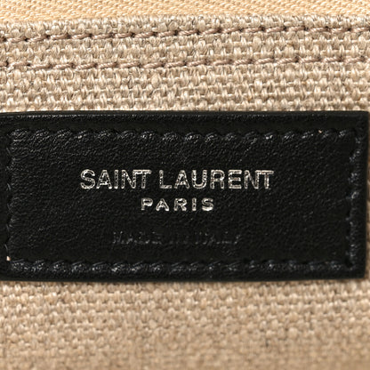 Saint Laurent Linen Calfskin Rive Gauche Tote Optic White 6 of 10