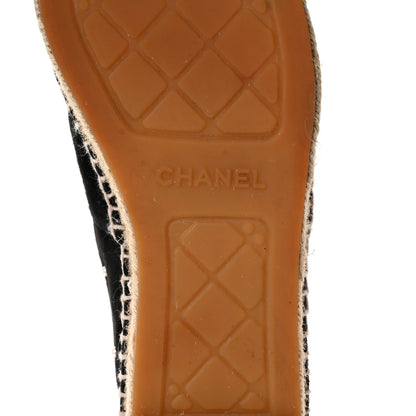 Chanel Suede Pearl CC Espadrilles 40 Black 6 of 15