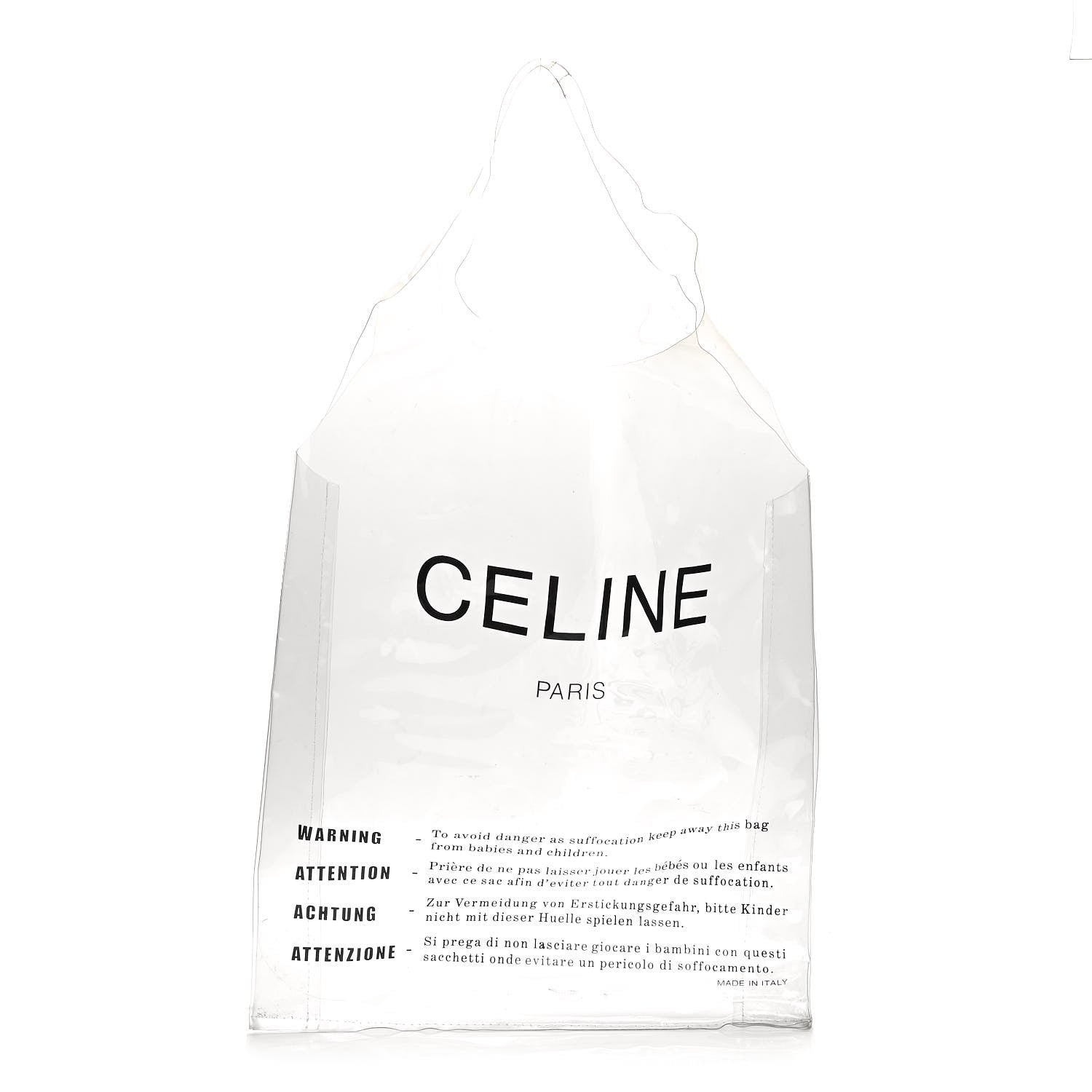 Celine Plastic Bag with Cloudy Lambskin Solo Zip Pouch Clutch Lime - Main Image