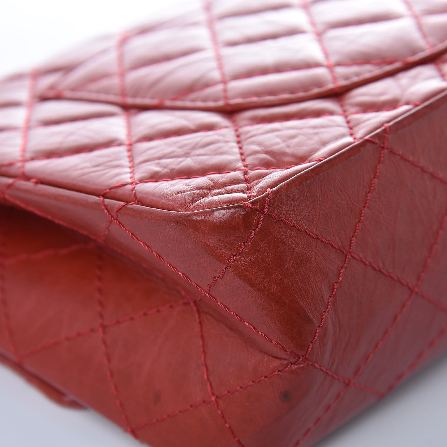 Aged Calfskin Quilted 2.55 Reissue 226 Flap Red