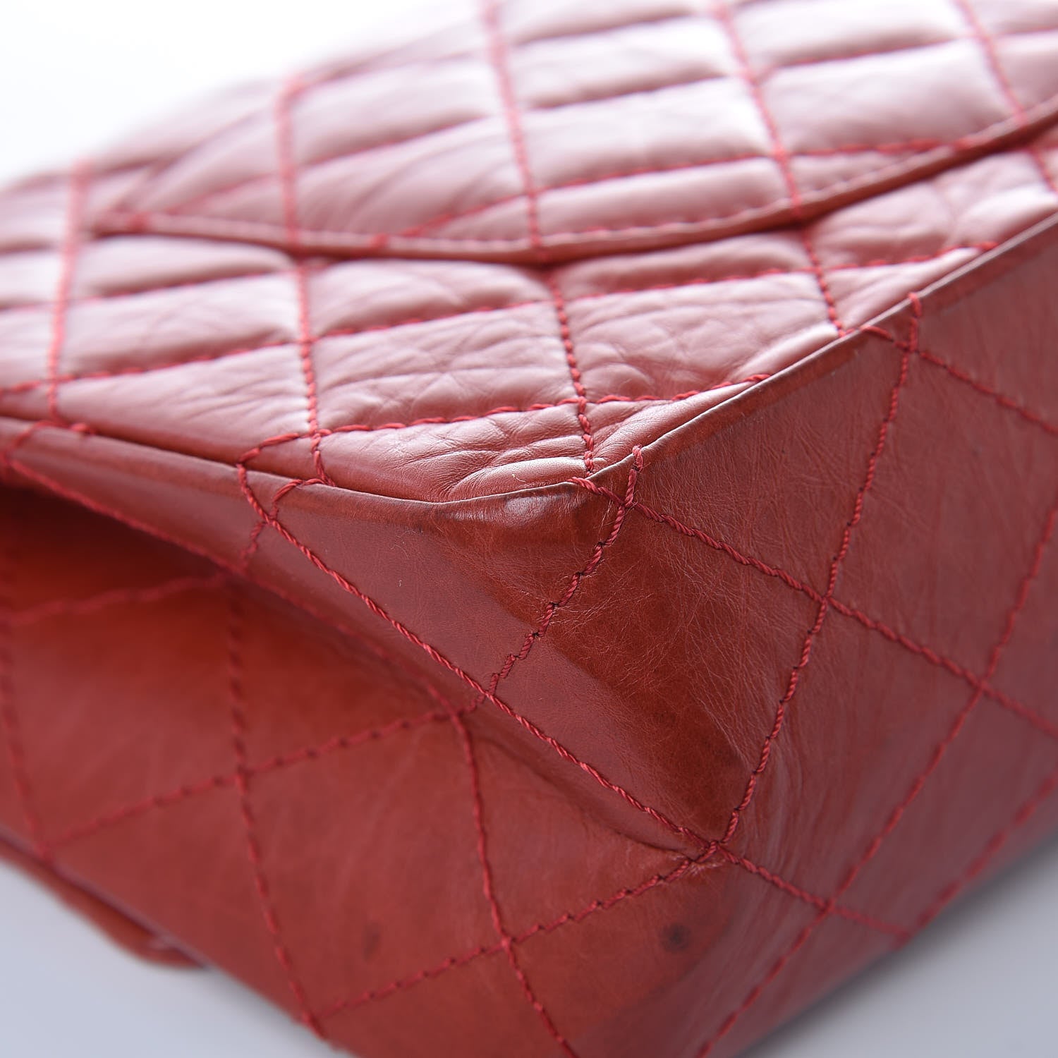 Chanel Aged Calfskin Quilted 2.55 Reissue 226 Flap Red 10 of 14