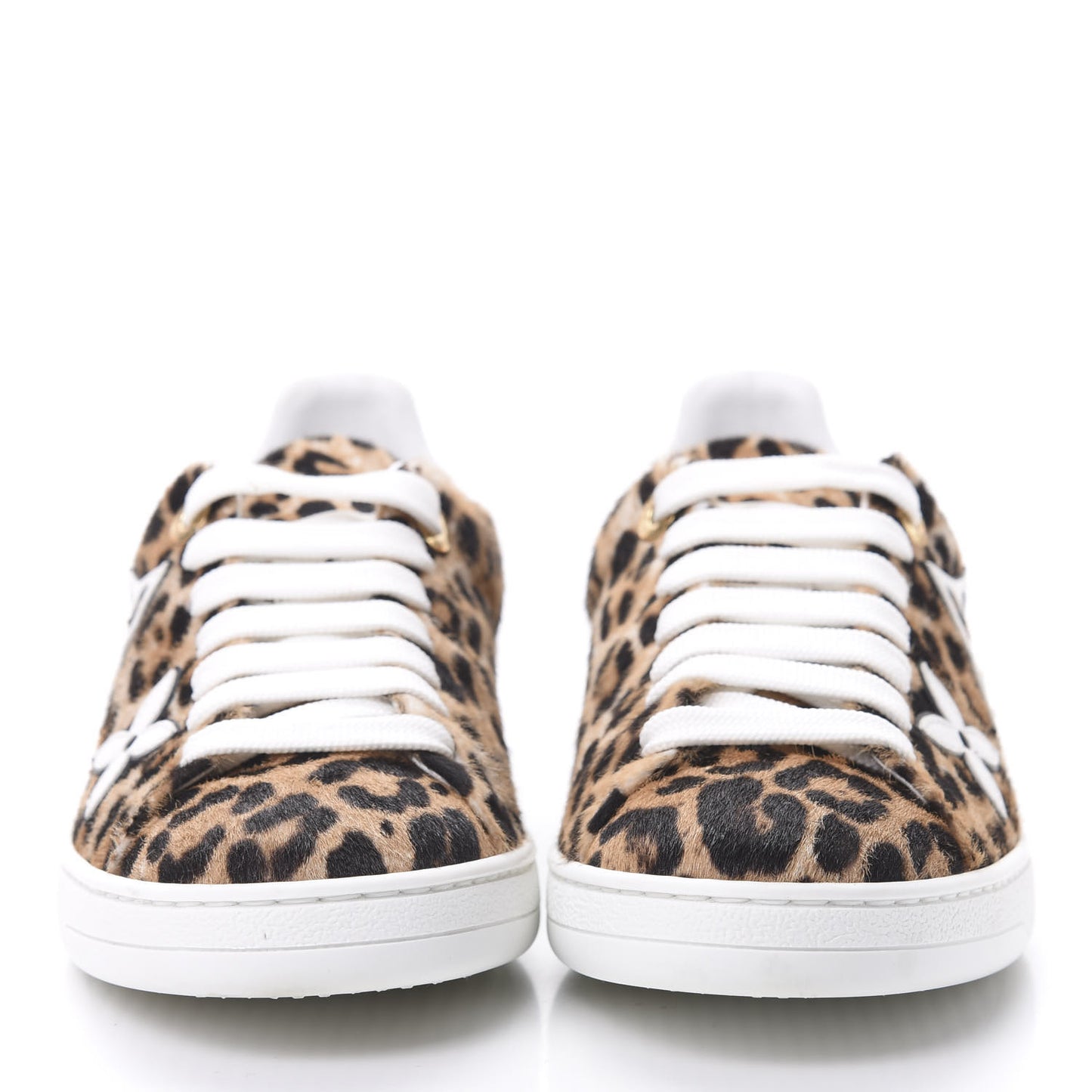 Calfskin Pony Hair Leopard Monogram Frontrow Sneakers 36.5