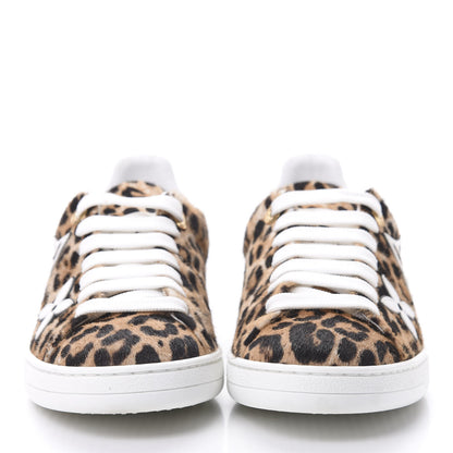 Louis Vuitton Calfskin Pony Hair Leopard Monogram Frontrow Sneakers 36.5 2 of 10