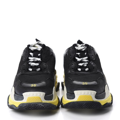 Balenciaga Fabric Mesh Womens Triple S Sneakers 35 Black Yellow 2 of 8