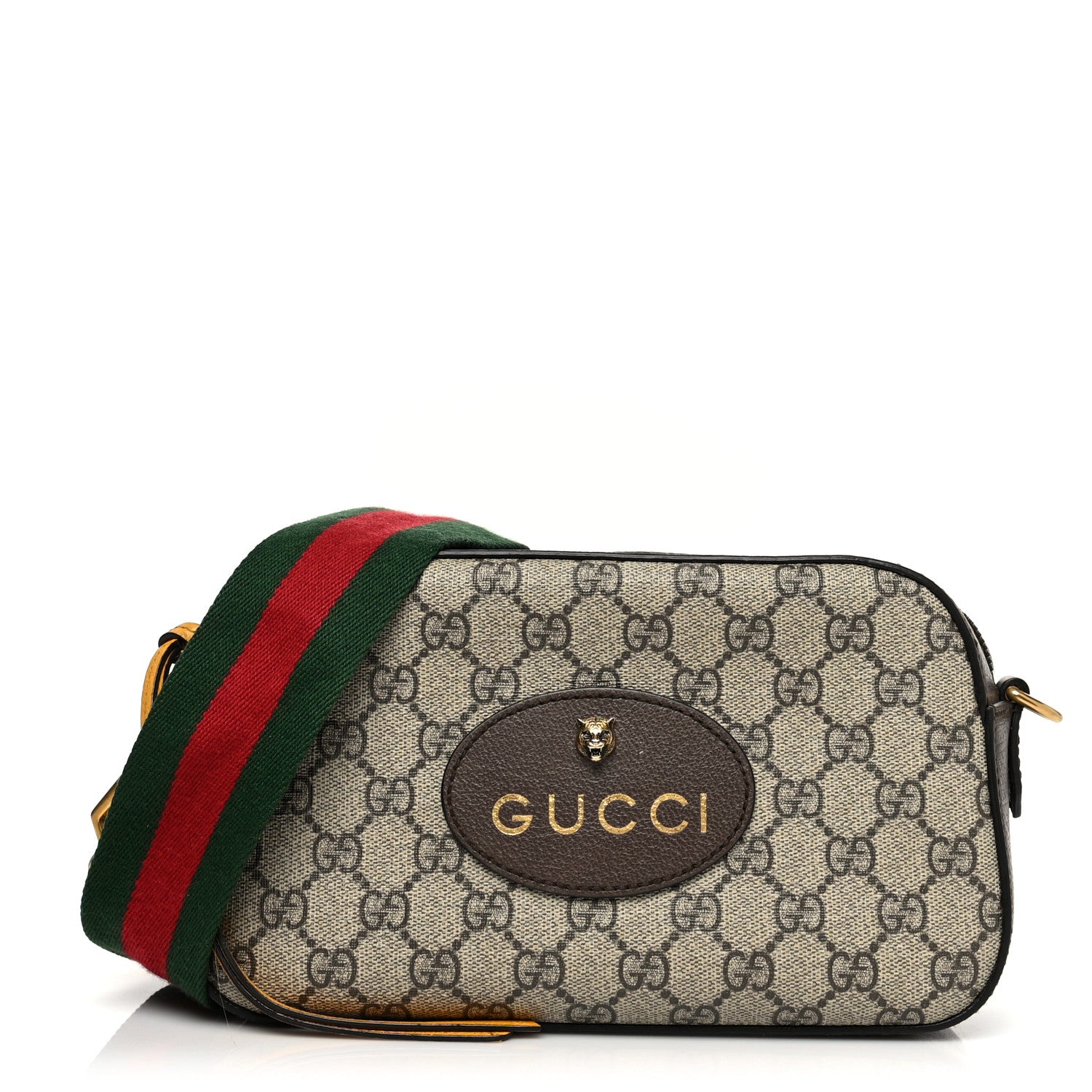 Gucci GG Supreme Monogram Web Neo Vintage Shoulder Bag Beige New Acero Crop 1 of 11