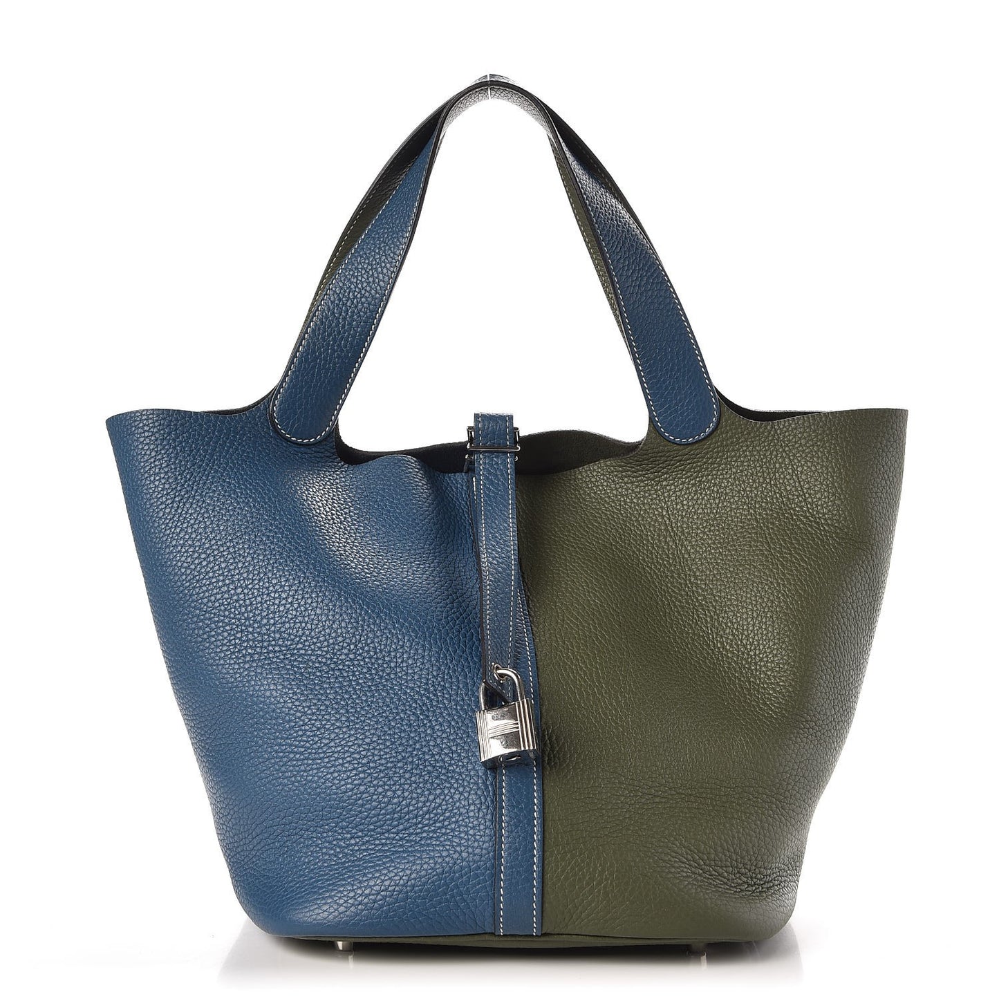 Taurillon Clemence Picotin Lock 26 GM Blue Jean Canopee